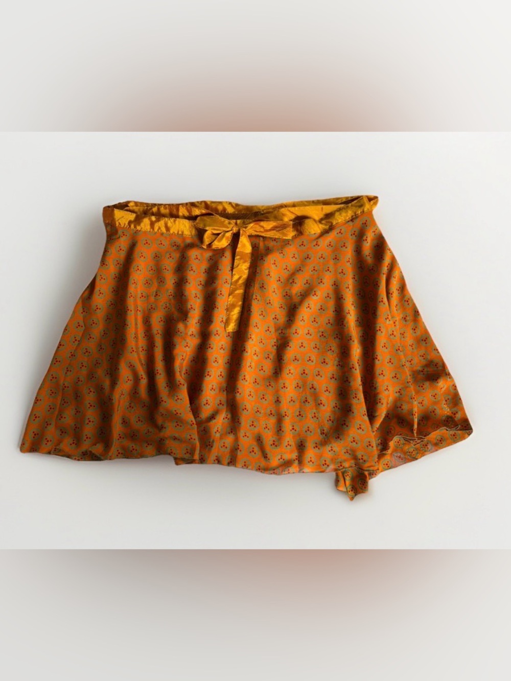 Darn Good Yarn Sari Silk Wrap Skirt Mini 4-12 Reversible NWT Boho Gypsy Festival